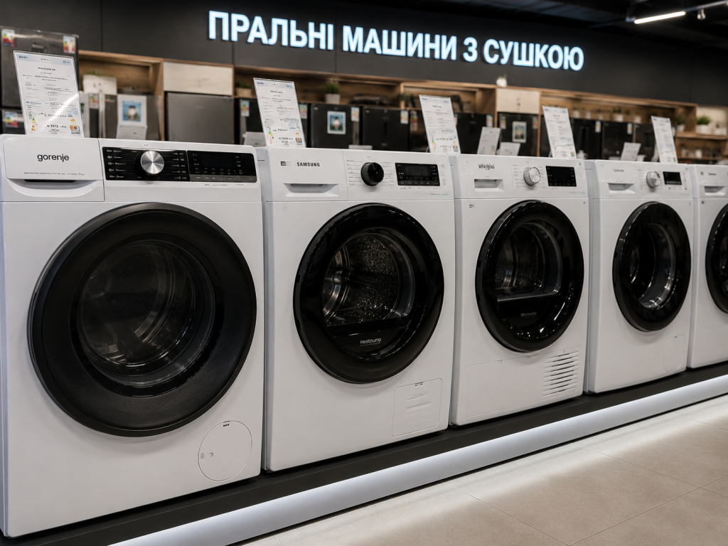 Пральні машини із сушінням у магазині